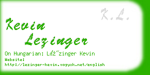 kevin lezinger business card